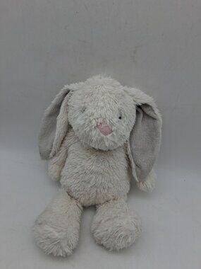 Carters White Bunny Rabbit Pink Nose Gray Inner Ears Plush Stuffed Animal 10"